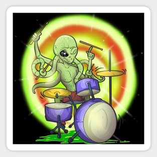 Drummer Squid Alien Magnet